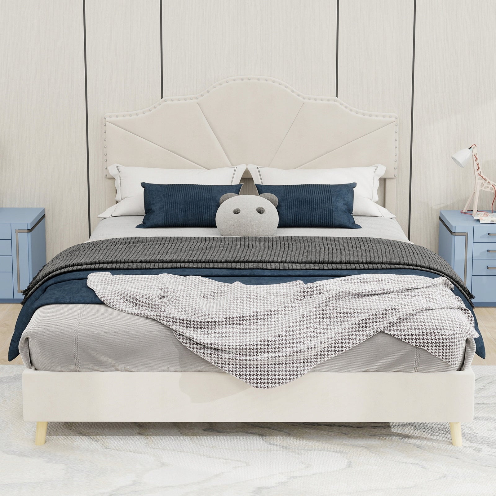 Letto singolo 140x200 - Xylo - Beige minimalista