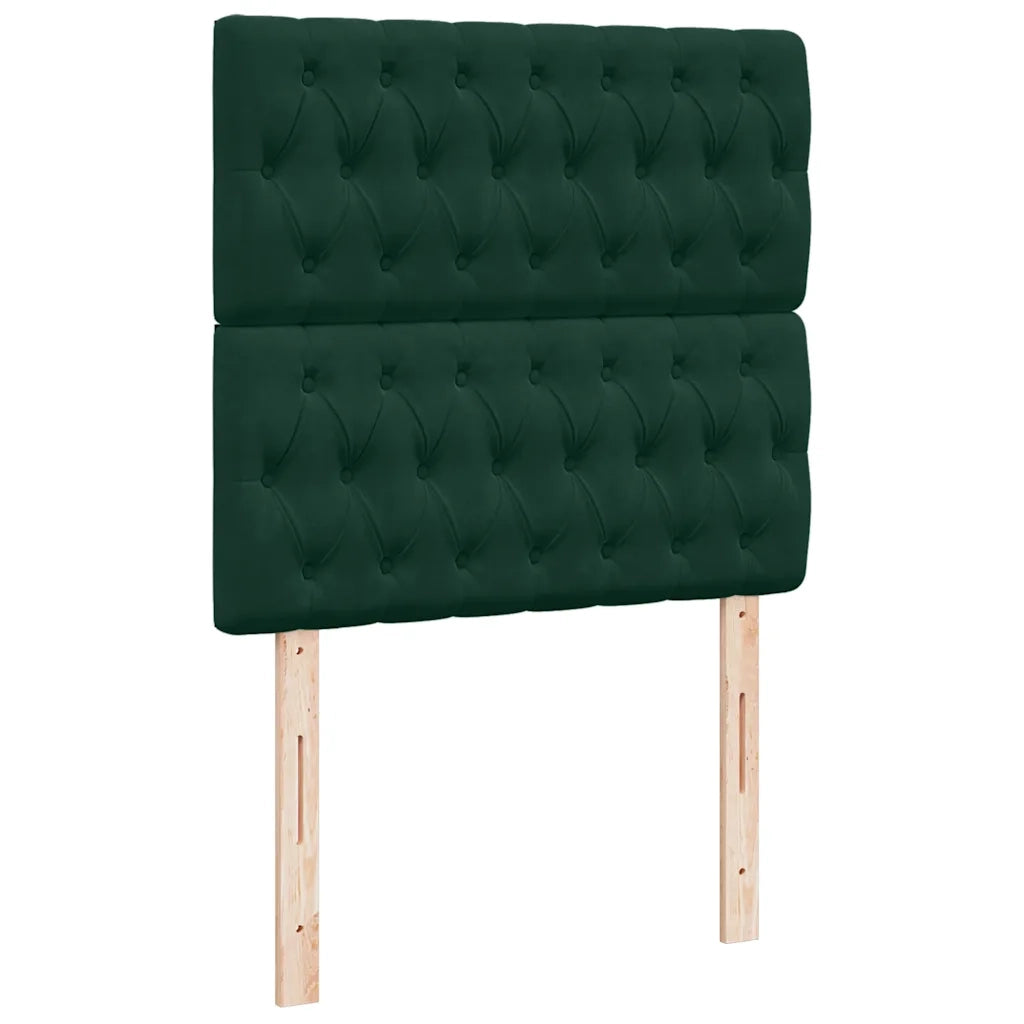 vidaXL Giroletto a Molle con Materasso Verde Scuro 80x200 cm Velluto