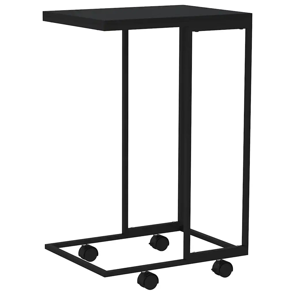 Tavolino con Ruote Nero 40x30x63,5cm in Legno Ingegnerizzato 343097