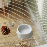 Gabbia per Roditori Multilivello con Accessori Inclusi, in Acciaio, PET e PS, 73x47x80 cm, Bianco