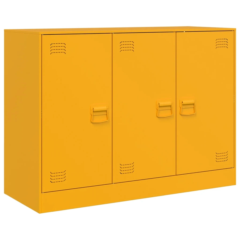 Credenza-Buffet-Armadio da cucina Giallo Senape 99x39x73 cm in Acciaio 583965