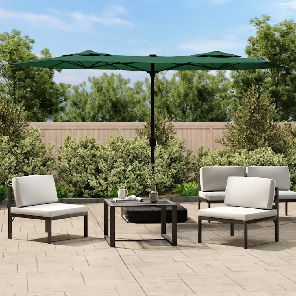 Ombrello | Parasolne a Doppia Testa con LED Verde 316x145 cm