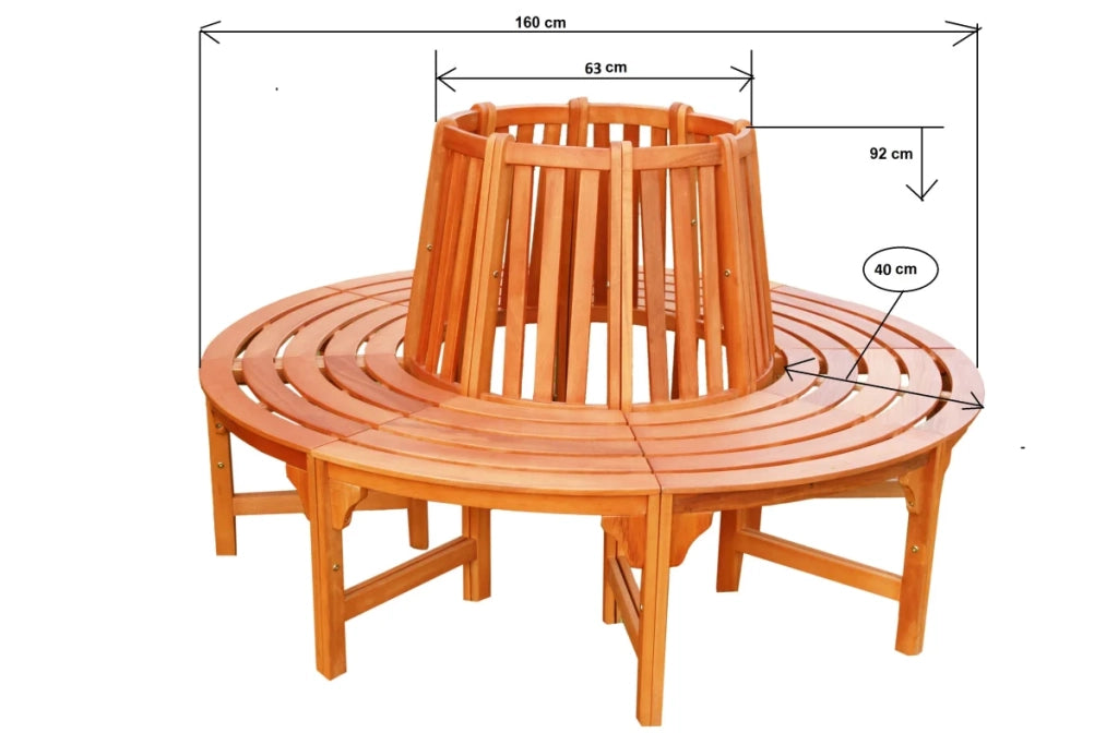 Panca per alberi, panca rotonda 160 / 59 cm