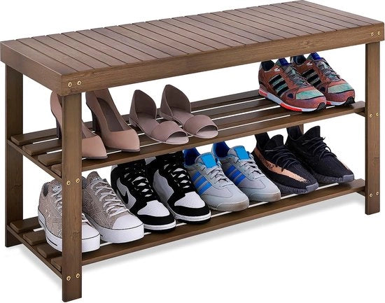 Organizzatore per scarpe a 3 strati - 86 x 28,5 x 45,5 cm - 125 kg di capacità di carico