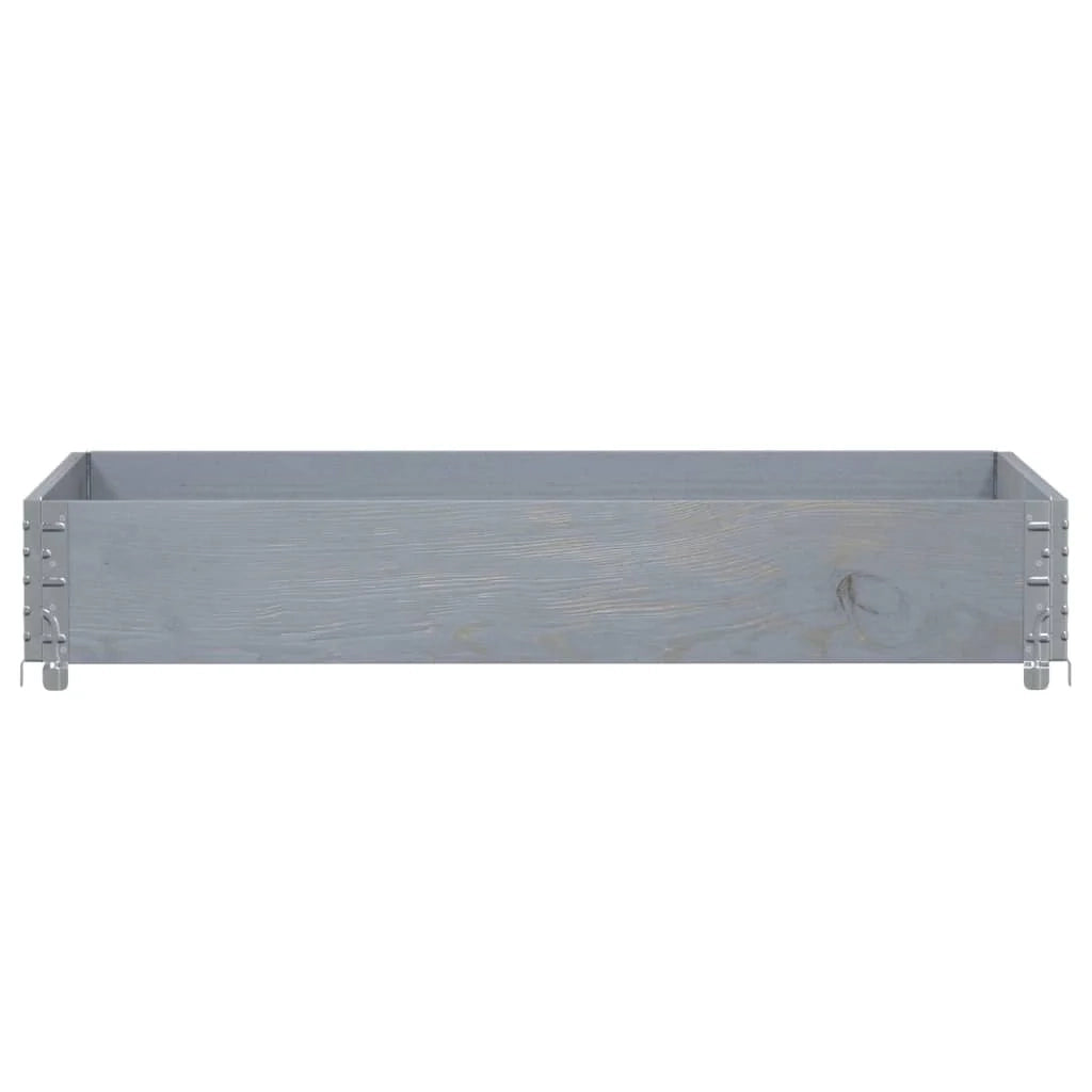 Vassoio per fioriera aiuola rialzata piante fiori terrazza giardino 120 x 80 cm legno massello di pino grigio 02_0037406