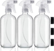 Set di atomizzatori trasparenti e chiari (3 pezzi) - bottiglie da 250 ml - 2 impostazioni di spruzzo - pulitore di bottiglie da spruzzo, acqua, terapia aromatica e olio essenziale