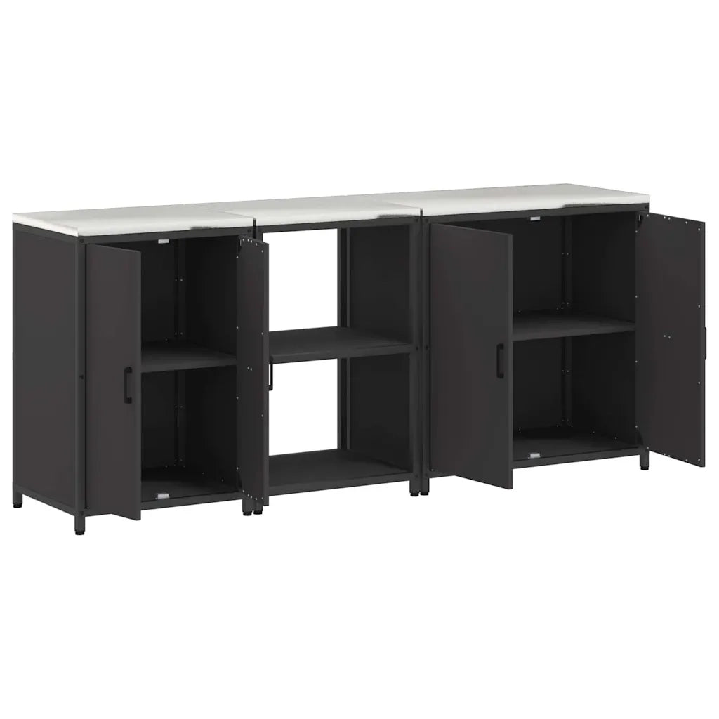 Set di Stoccaggio per Cucina con lo scaffale 3 pcs Nero 3392701