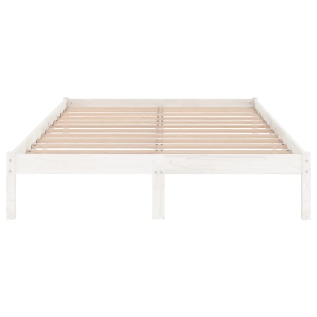 Giroletto Bianco in Legno Massello 150x200 cm 5FT King Size cod mxl 64404