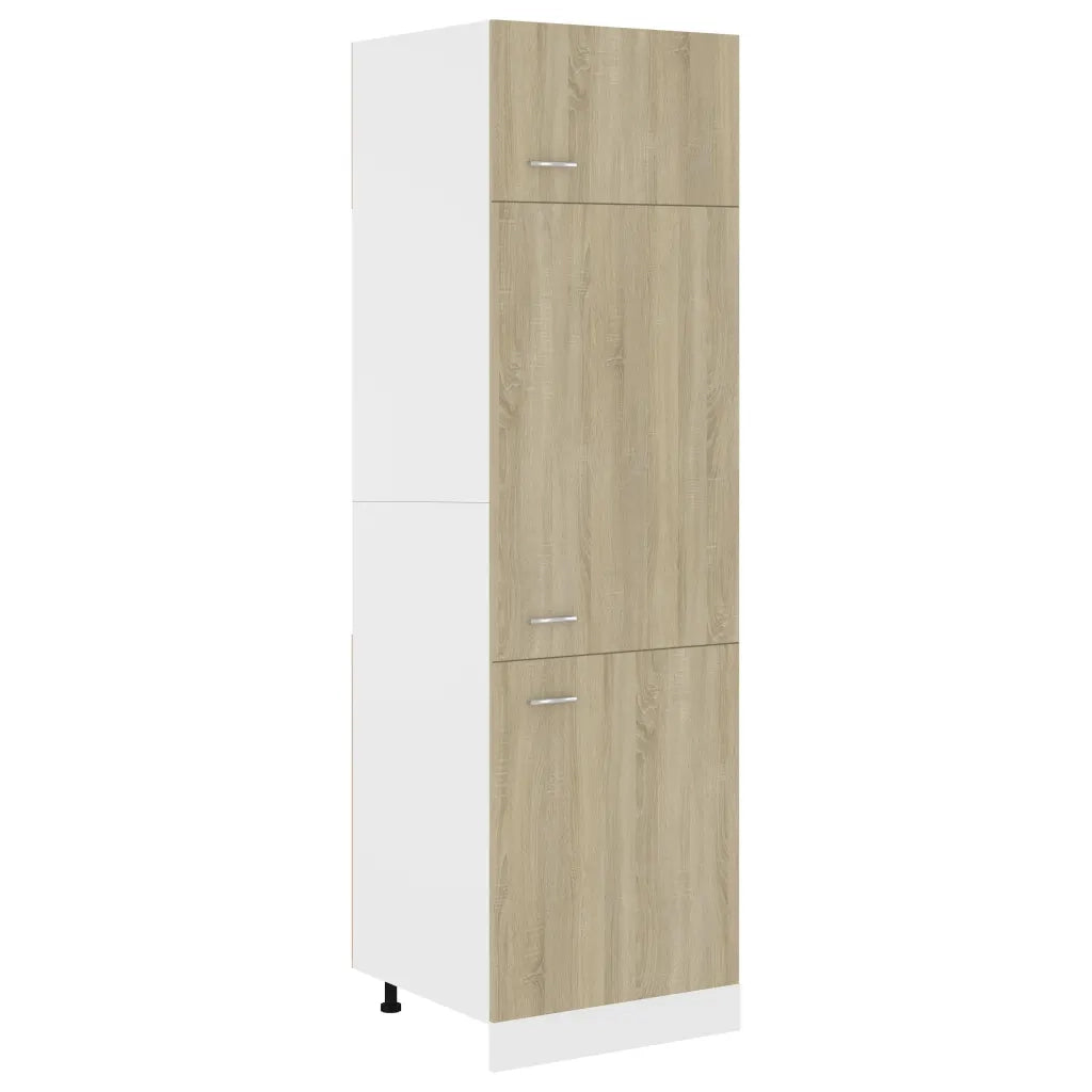 Pensile da cucina | Mobile per Frigo Rovere Sonoma 60x57x207 cm Legno Multistrato