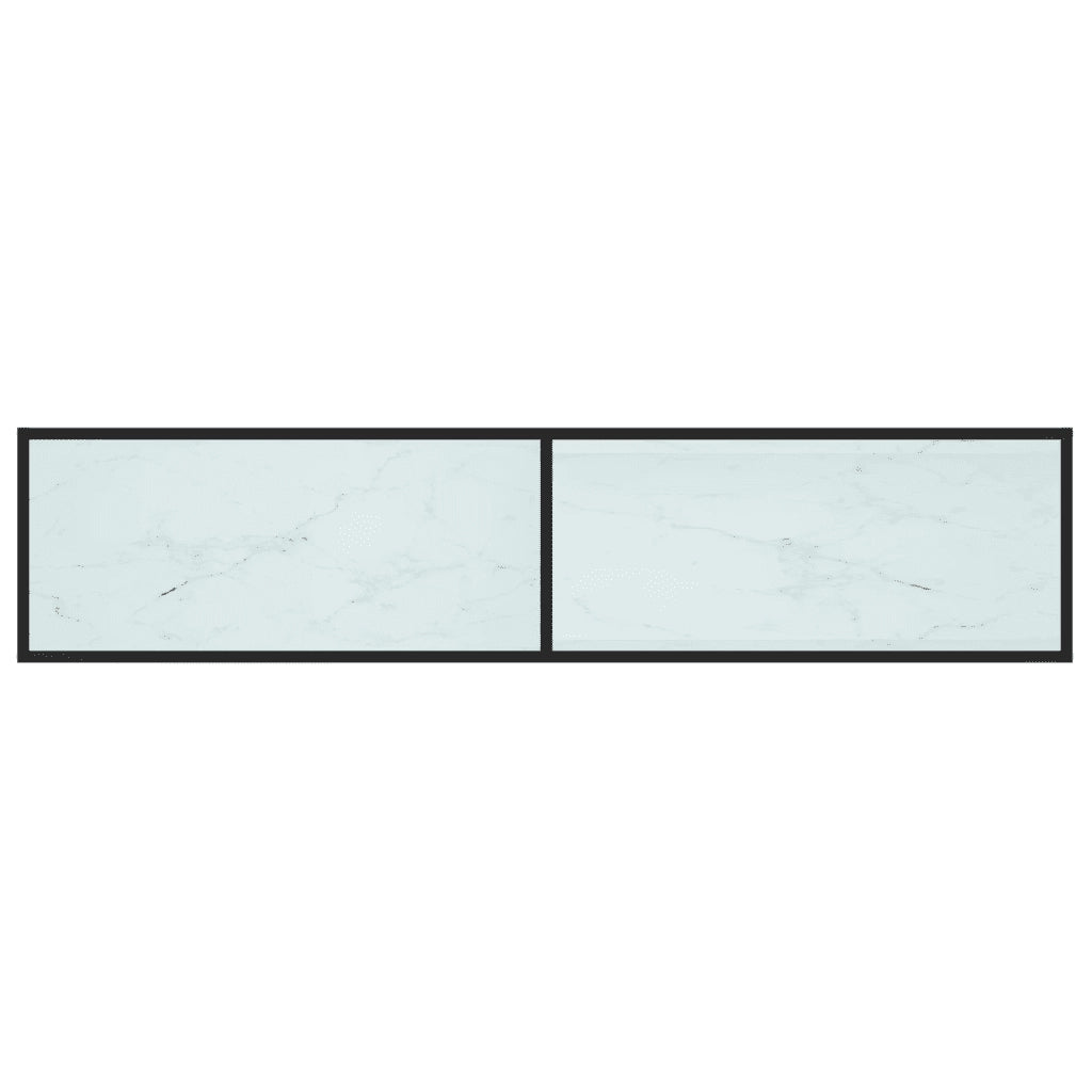 Mobile Porta TV Marmo Bianco 180x40x40,5 cm in Vetro Temperato 331724