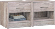 ® Set 2x ComodinI 41x39x28 cm Spazioso Cassetto Portaoggetti con Maniglia Ripiano Aperto Comodino Tavolino da Notte Arredamento Camera da Letto