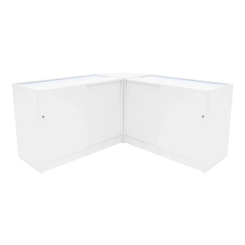 Set Banconi Adonis LED B1200 C1200 CM60 Bianco – Vetro, Chiavi e Ante