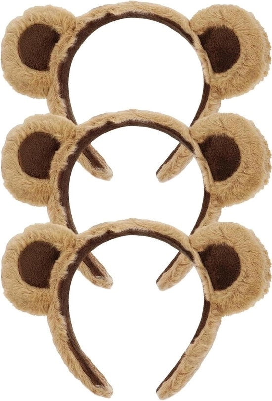 Set di fascette per capelli con orecchie di animale per bambini e adulti - fascette con orecchie di orso e topo - fascette per capelli con orecchie di animale per donne e ragazze - accessori per capelli - nero/bianco