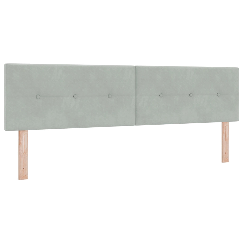 Letto Box Spring con Materasso Grigio Chiaro Super King in Velluto