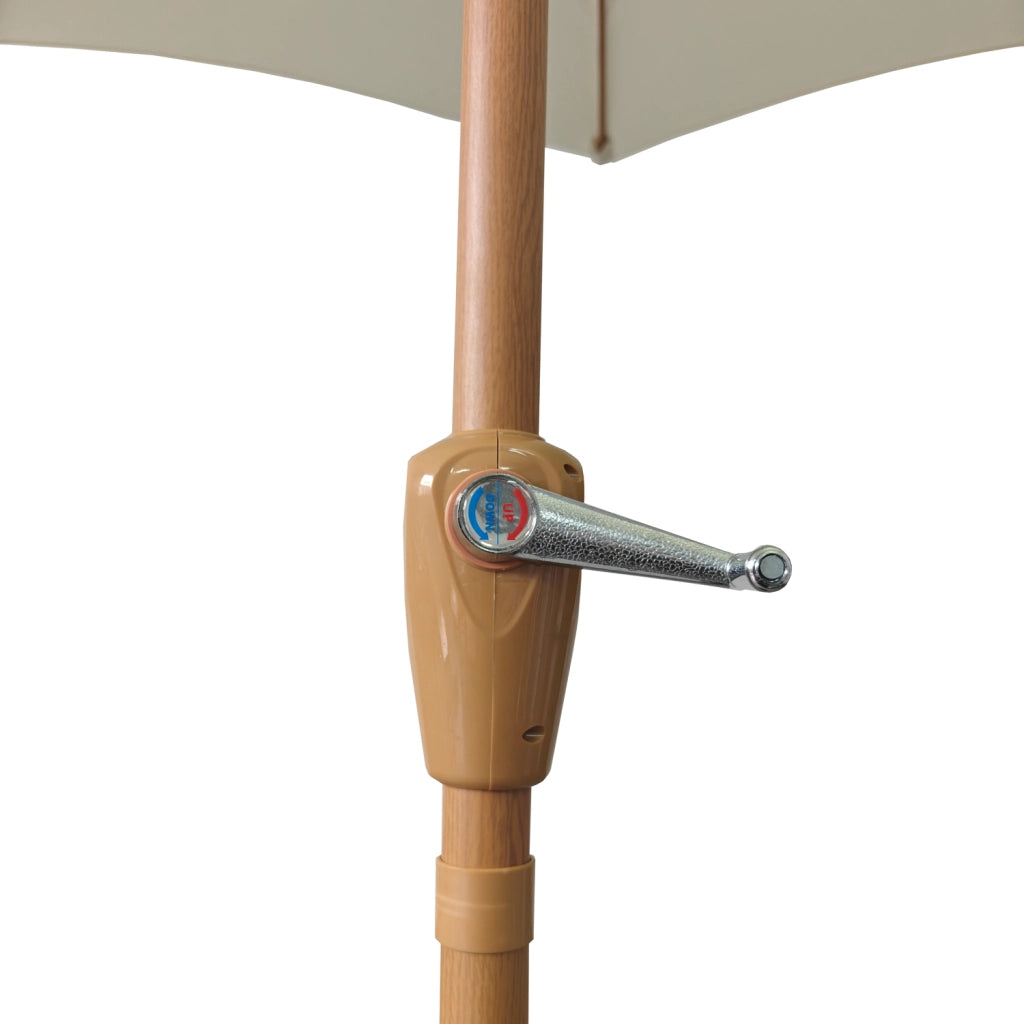 HAPUNAOmbrellone rotondo diritto diametro 3,30 m effetto legno e beige