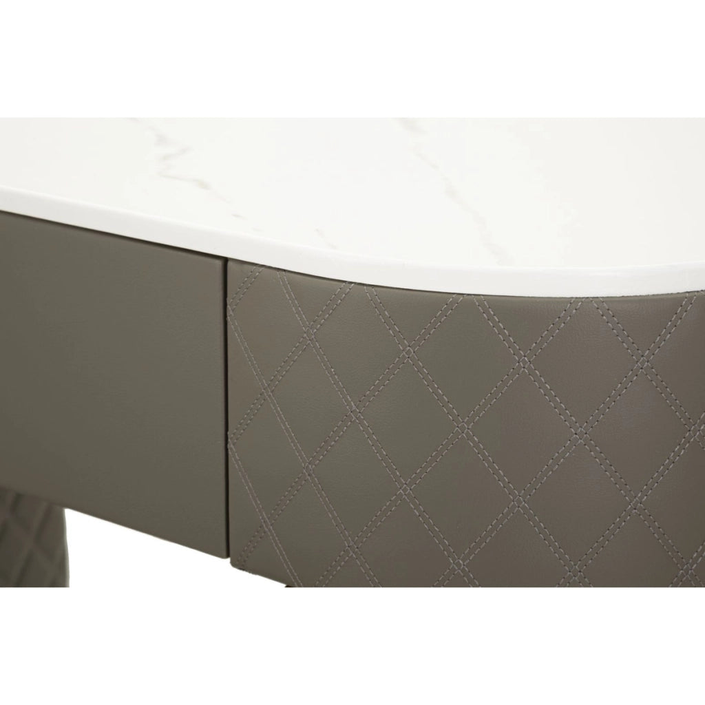 Consolle Trucco VKH20, Grigio, Legno, 120x40x75 cm
