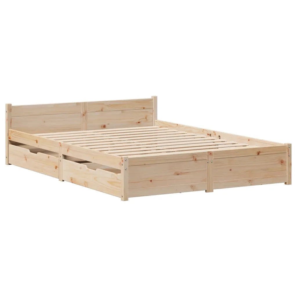 vidaXL Letto senza Materasso 140x190 cm in Legno Massello di Pino