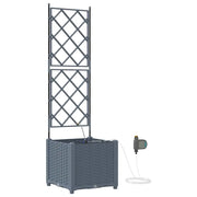 2 pz Fioriere | Cassetta per fiori | Vaso da giardino Grigio Chiaro 40 x 40 x 142 cm Plastica