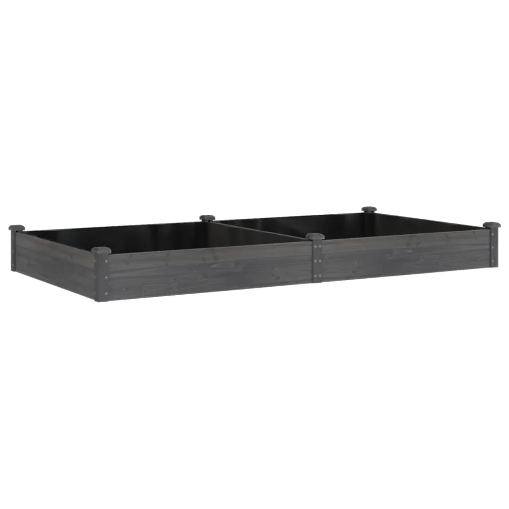 Fioriera rialzata per piante fiori patio giardino rivestimento 240 x 120 x 25 cm legno massello di abete grigio 02_0039840