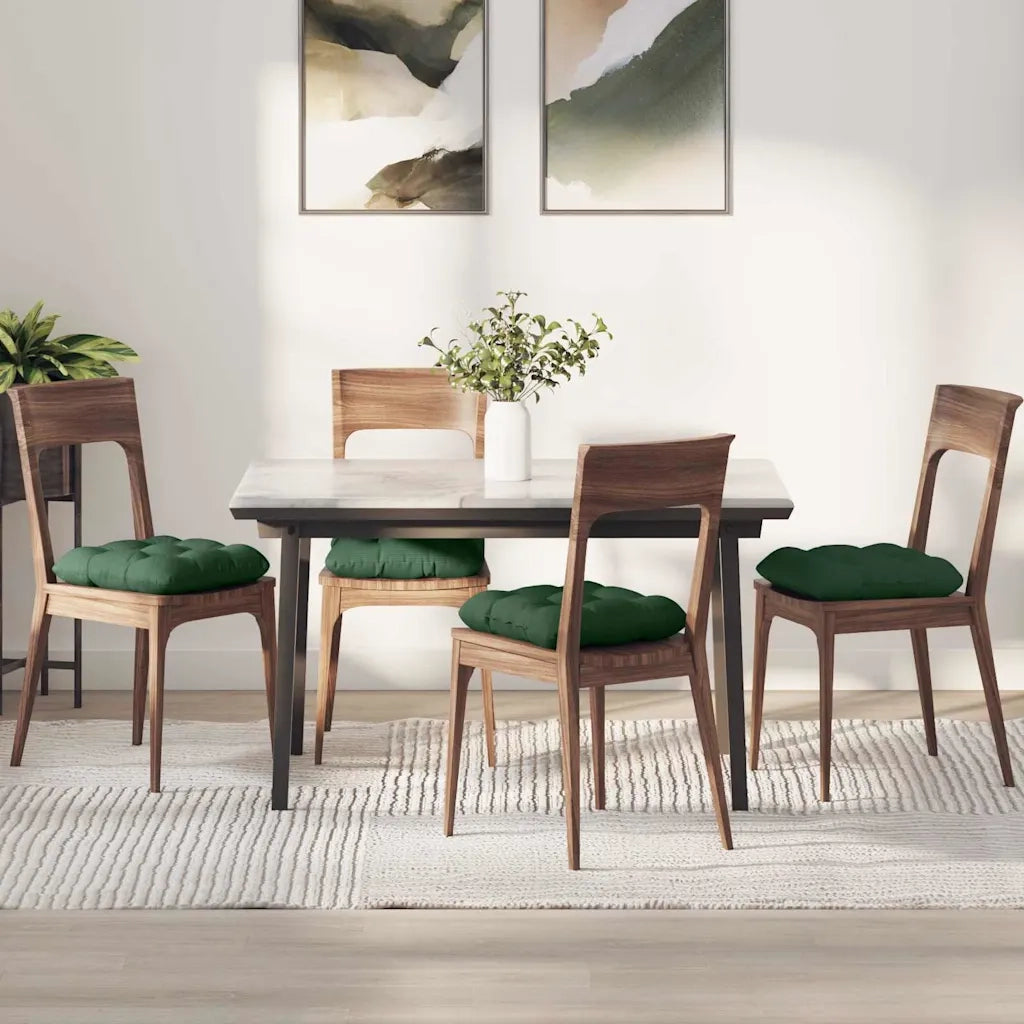 Cuscini per Seduta 4 pz | Cuscini per sedie Verde Scuro 45 x 45 cm