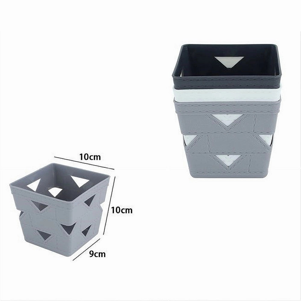 Trade Shop - Set 3pz Cesto Cestino Porta Tutto Oggetti Organizzatore Quadrato 10x10x9cm 10712 -