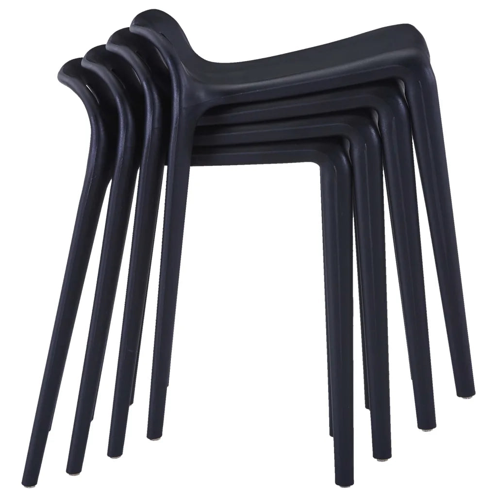 Sgabelli Impilabili 4 pz Neri in Plasticacod mxl 79344