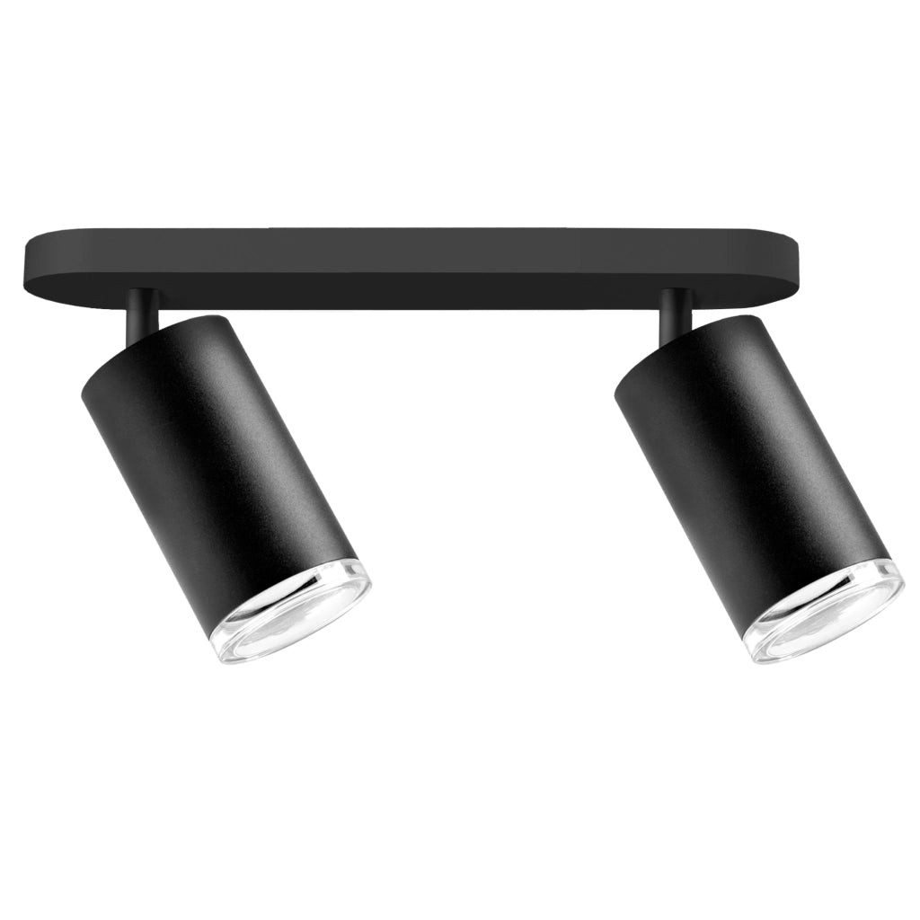 Plafoniera/Applique TURYN 2 luci nera GU10 IP44 Polux