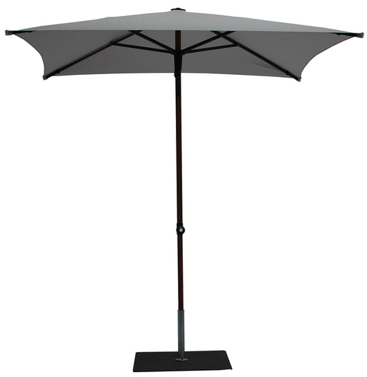 Ombrellone da Giardino 2x2 m Palo Ø38 mm in Alluminio Effetto Legno Tessuto Olefin Trend Wood Grigio