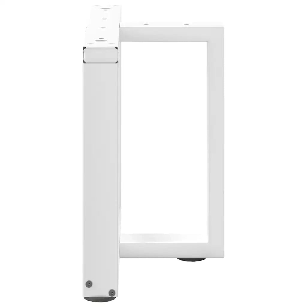 Gambe per Tavolino da Caffè a Forma di T 2 pz Bianche 50x25x(42-43) cm Acciaio 4013029