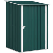 Casetta Box da Giardino Porta Attrezzi 100x104x160 cm con Porta a Battente in Acciaio Galvanizzato Verde