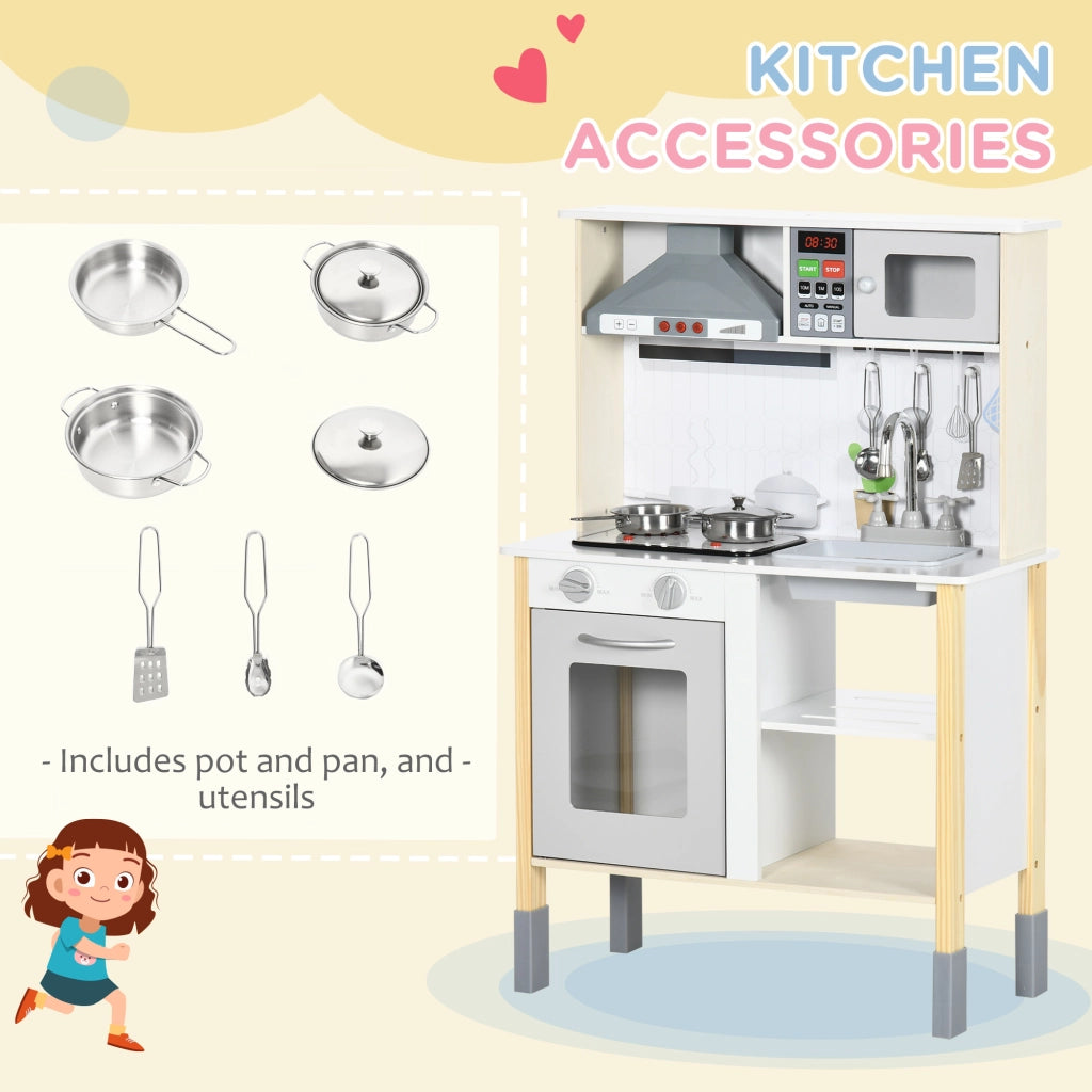 Cucina Giocattolo per Bambini con Luci e Suoni ¨C Zephmum ¨C MDF e PP 60x30.5x93.2 cm