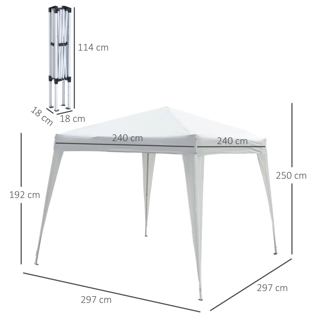 Gazebo Pop-up Impermeabile Bianco 3x3m