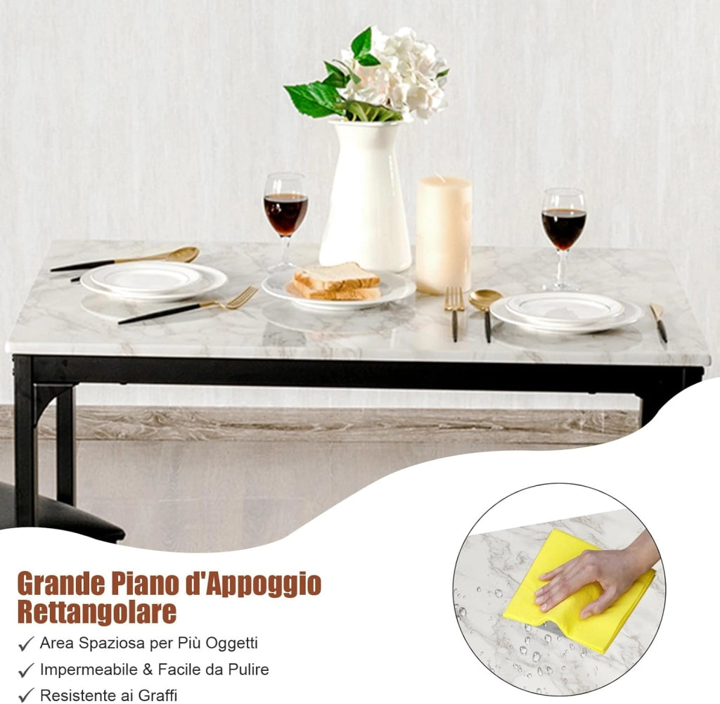 Tavolo Cucina con 2 Sgabelli, Tavolo Alto con 2 Sgabelli Senza Schienale in Similpelle da Cucina, Sala da Pranzo e Soggiorno, Tavolo Bar con Sgabelli Moderno per Spazi Piccoli (Nero)