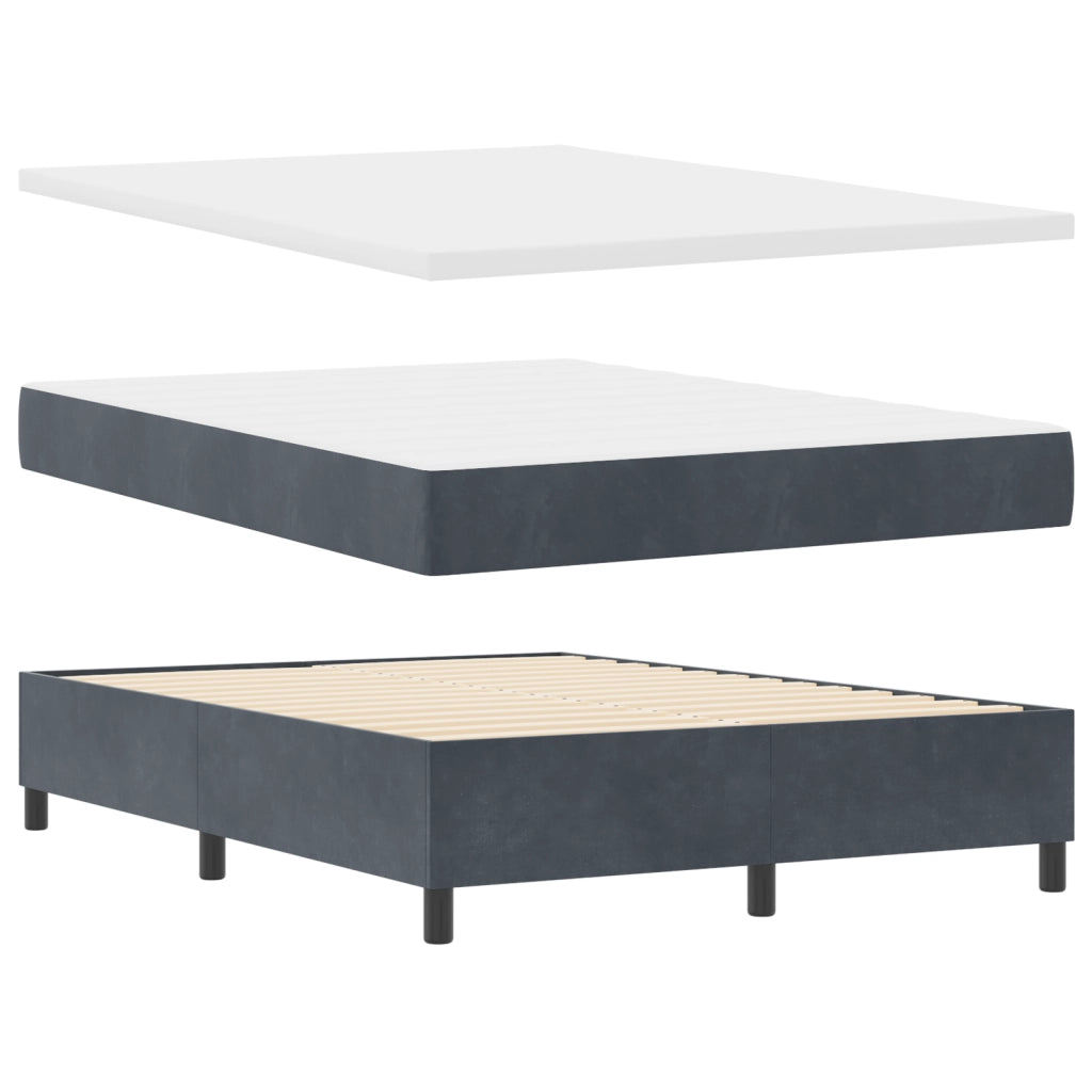 Letto con Materasso e LED Grigio Scuro 140x190 cm Velluto