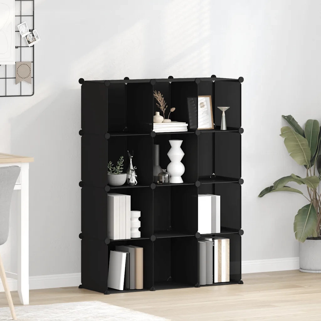 Organizzatore Portaoggetti con 12 Cubi Nero in PP CFW9479456