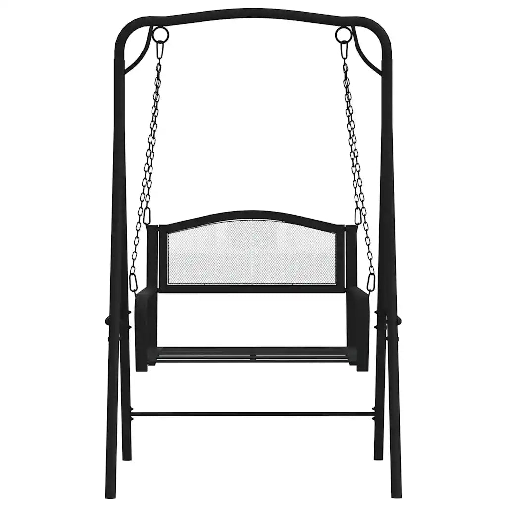 Panca da Giardino | Dondolo 124 cm in Acciaio Nero