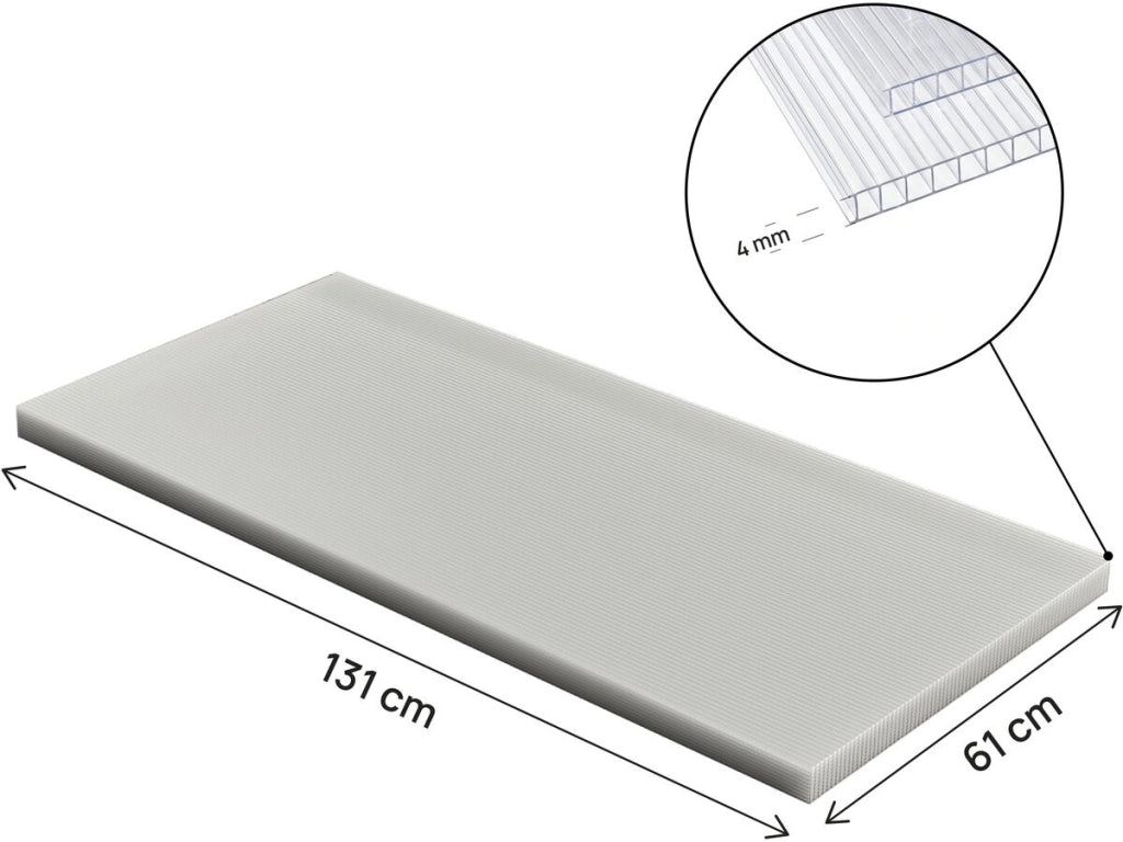 Set di 10 pannelli in policarbonato da 4 mm "Michigan" 7,9 m²
