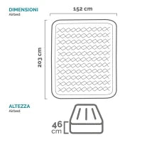 64428ND - Materasso Matrimoniale Ultra Plush Dura Beam Con Tecnologia Fiber-Tech Con Pompa Elettrica Incorporata Cm 152X203X46