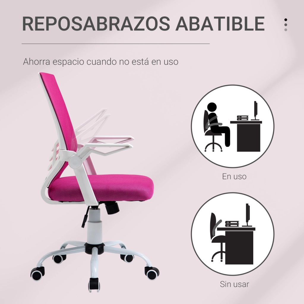 Sedia da ufficio ergonomica ¨C zephmum ¨C rosa 62.5x55x94-104 cm