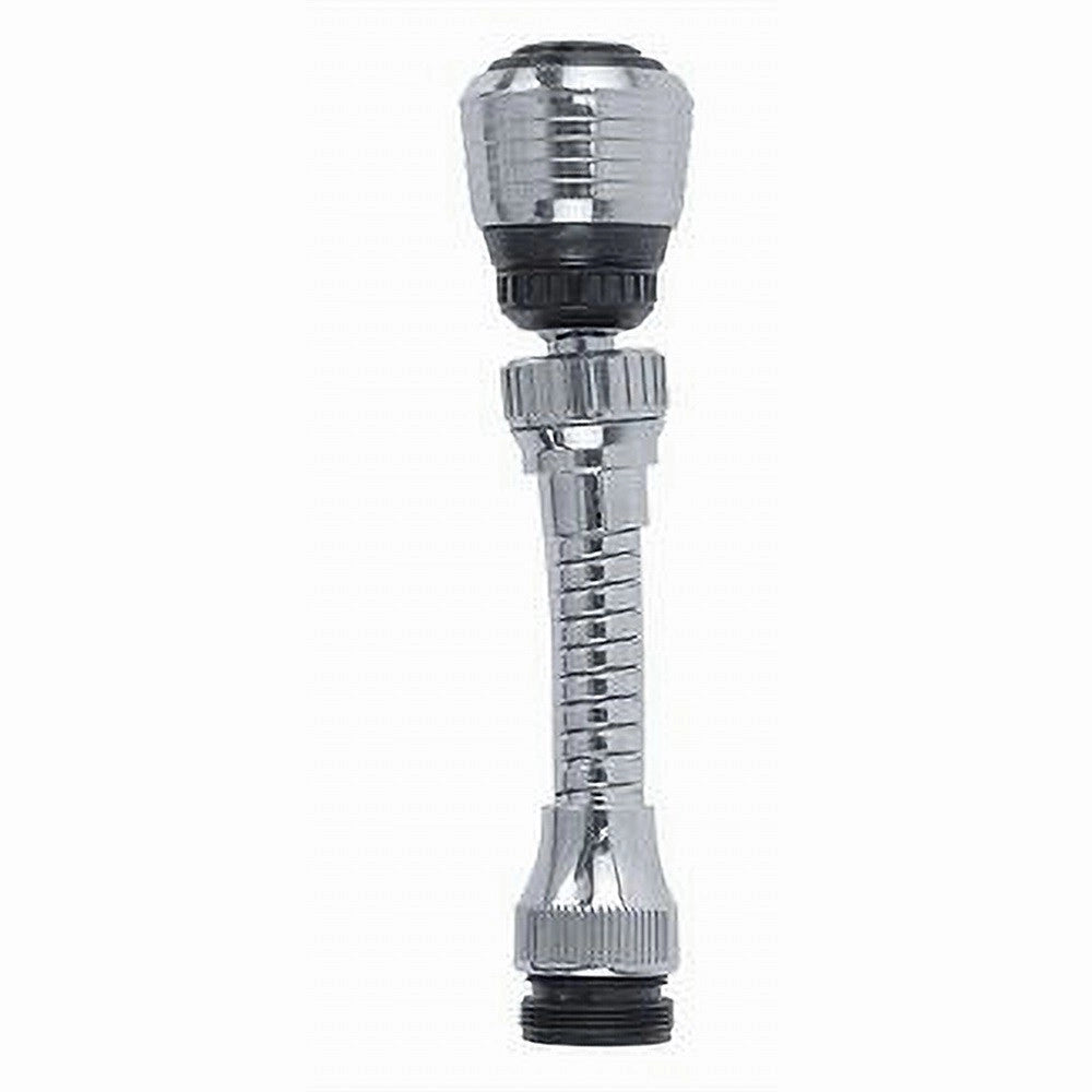 Trade Shop - Aeratore Rompigetto Rubinetto Da Cucina Cromato Nero Snodato 2 Getti Acqua 69258 -