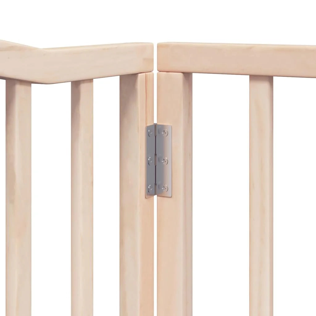 Cancelletto di sicurezza per animali domestici porta pieghevole 12 pannelli legno di pioppo marrone 02_0023136