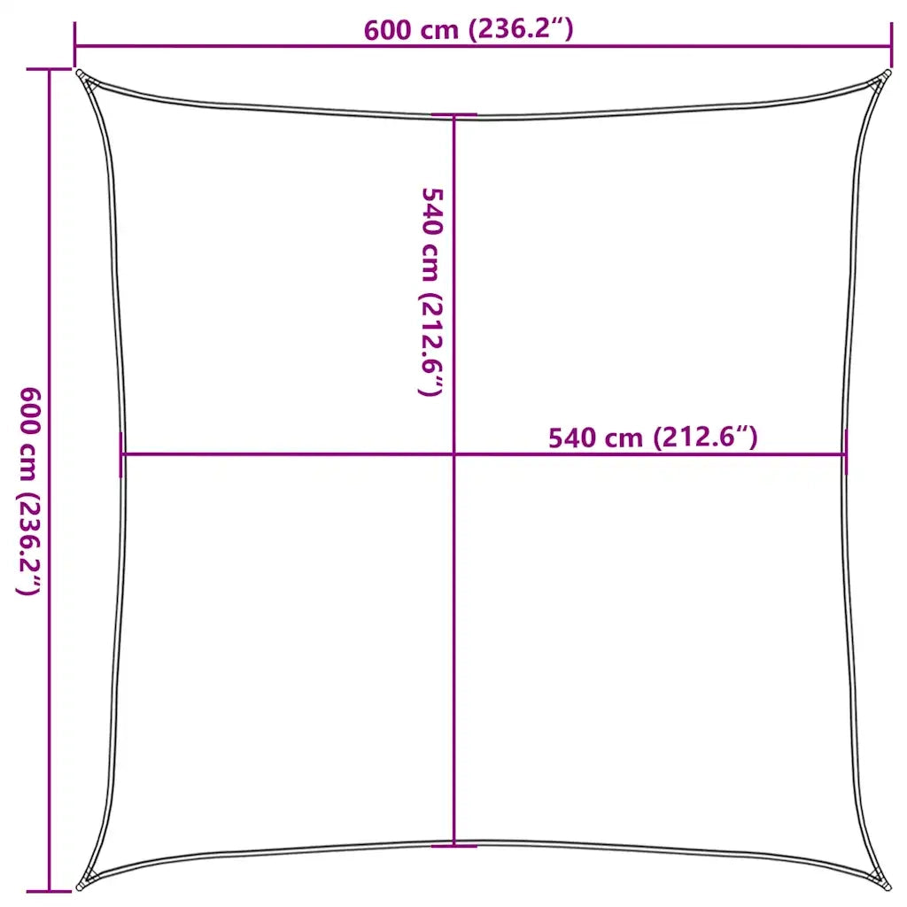 Vela Parasole 160 g/m² Beige 6x6 m in HDPE 311114