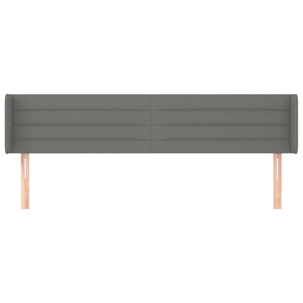 Testiera | Testata ad Orecchio Grigio Scuro 183x16x78/88 cm in Tessuto