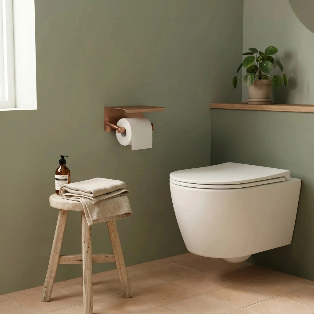 Portarotolo Con Ripiano 6613 Modern Copper Brush