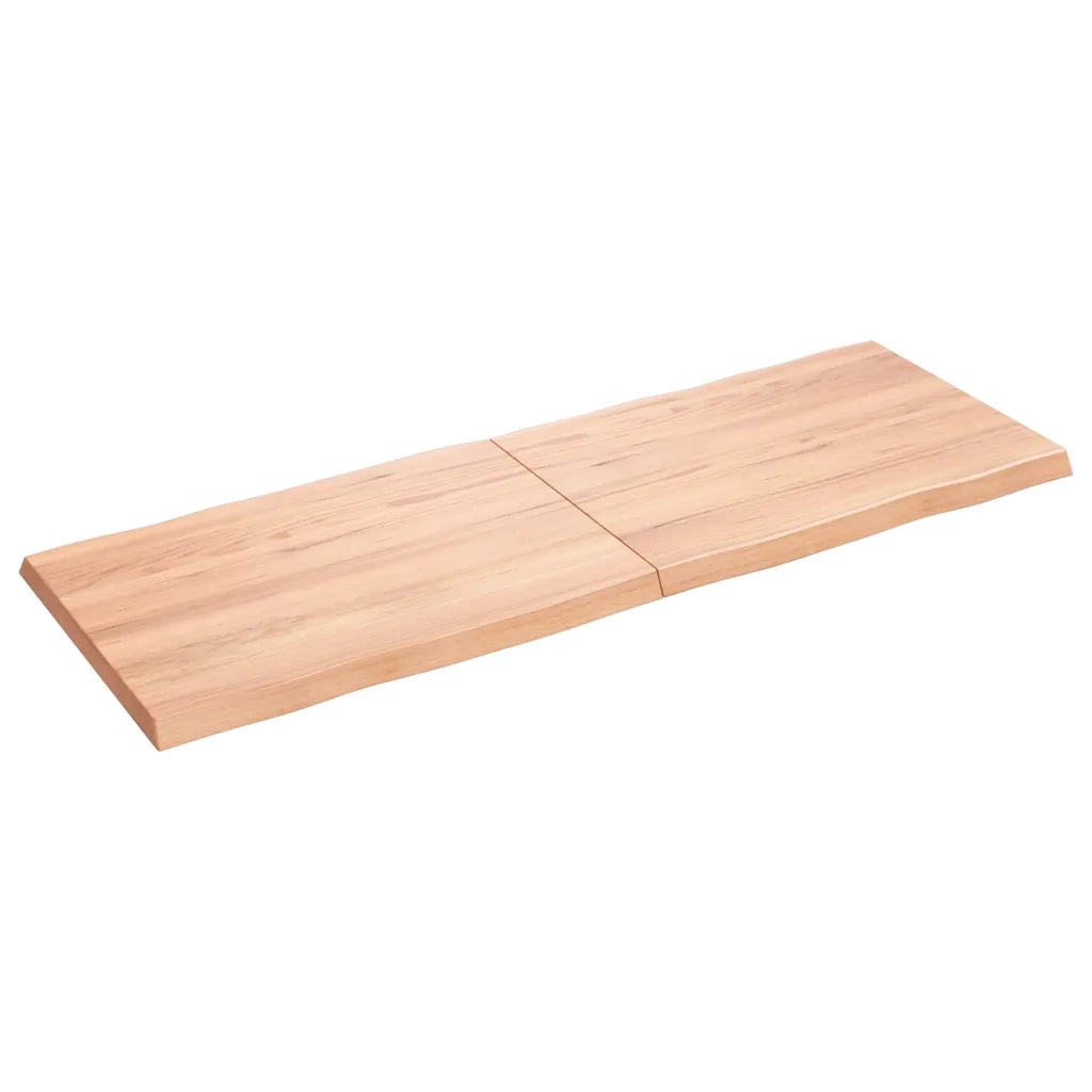 Piano Tavolo Marrone Chiaro 140x50x(2-4) cm Rovere Non Trattato 363964
