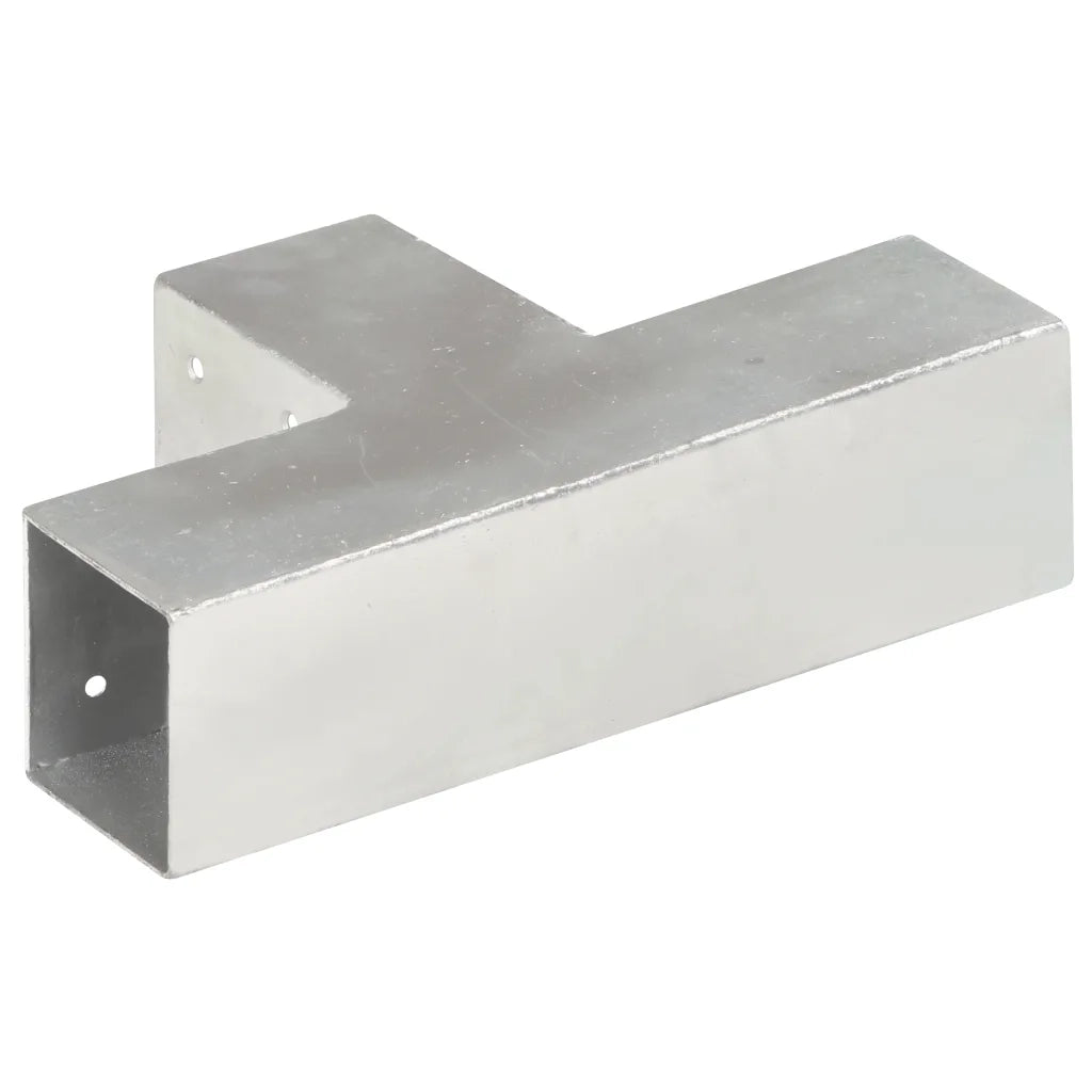 Connettori per Pali a Forma di T 4 pz Metallo Zincato 71x71 mm 145456