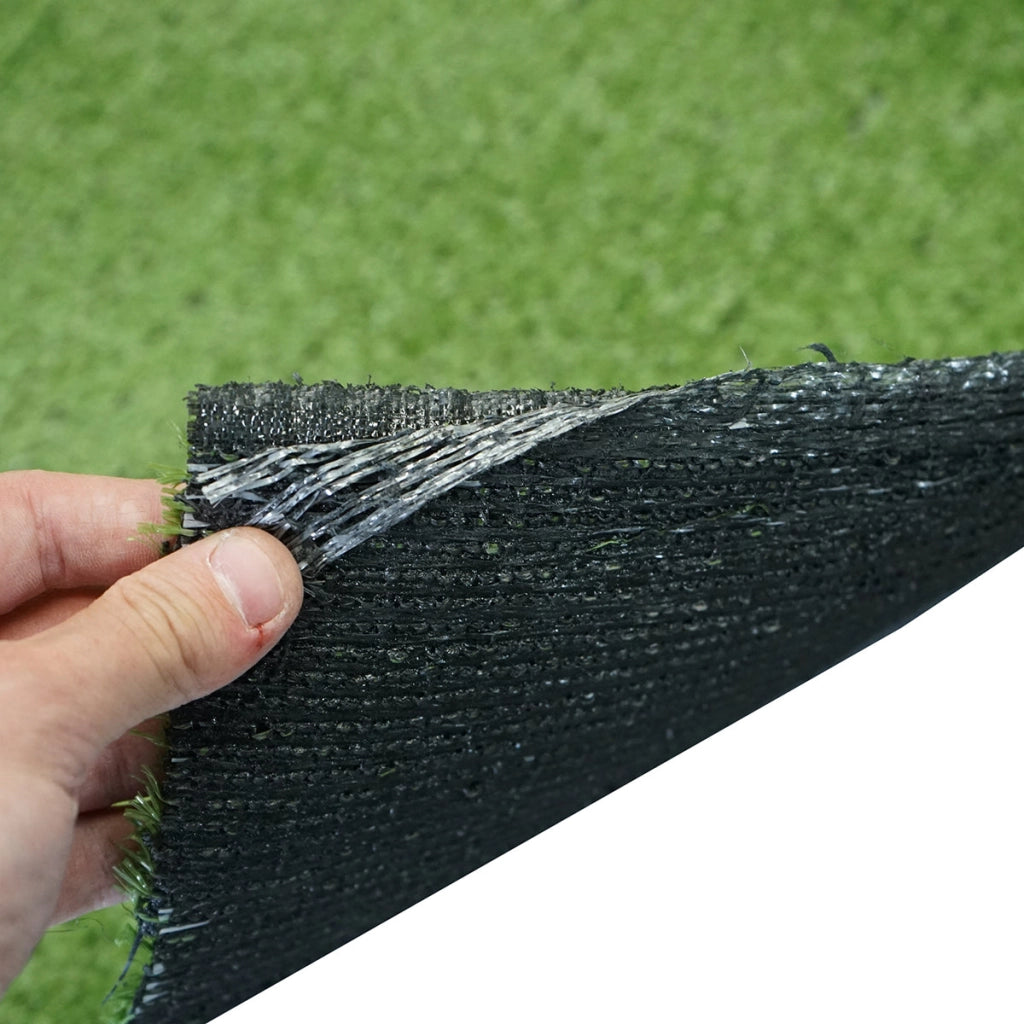 Tappeto di erba artificiale verde 2x30 m, filo 7 mm, 2 strati PP e rete PU: