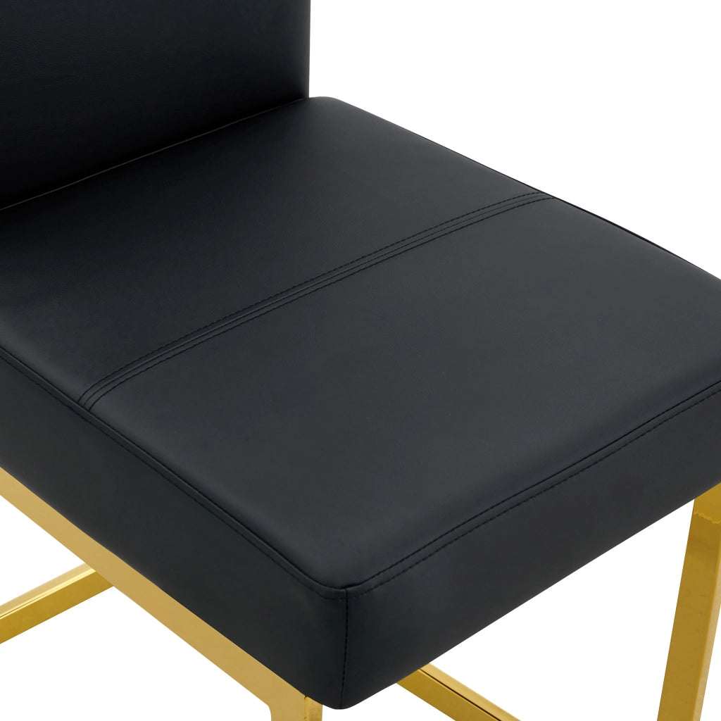 Set di 2 sedie da pranzo con schienale ergonomico e piedini antiscivolo stile moderno in PU nero