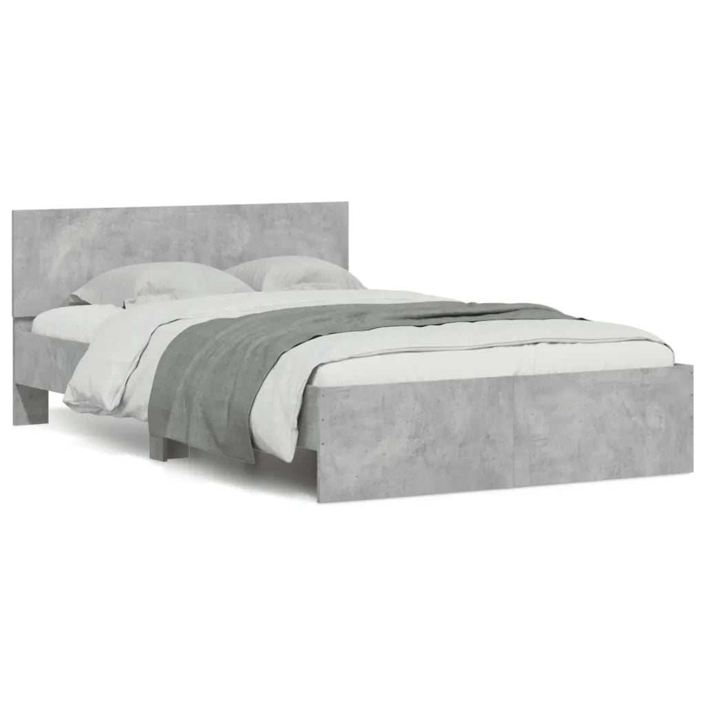 Giroletto con Testiera-Struttura Letto con testiera Grigio Cemento 120x200 cm