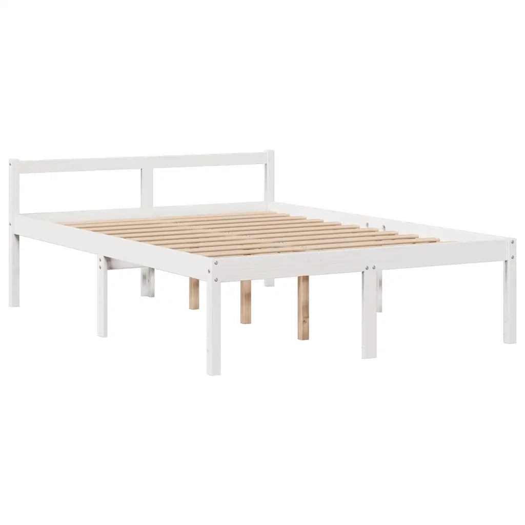 Letto Libreria senza Materasso Bianco 160x200 cm Legno di Pino 3322060